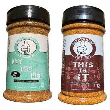 All Purpose Seasoning Bundle with Randy's Rubs Seasoning including THIS IS IT The Everything Seasoning (One 6 Ounce Shaker) GLUTEN FREE, SUGAR FREE and GET THE NET Blackened Seasoning (One 6 Ounce Shaker) GLUTEN FREE, SUGAR FREE, and NON-DAIRY IT DON