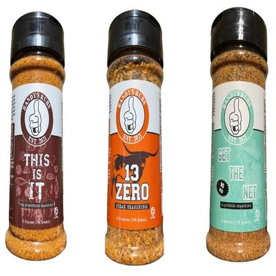 All Purpose Seasoning Bundle with Randy's Rubs Seasoning including THIS IS IT The Everything Seasoning (One 6 Ounce Shaker) GLUTEN FREE, SUGAR FREE GET THE NET Blackened Seasoning (One 6 Ounce Shaker) GLUTEN FREE, SUGAR FREE, and NON-DAIRY, and 13ZER