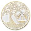 1 to 50 Year Twisted Tree of Life Sobriety Coin - Gold Plated AA Chips & Medallions - 11 Year Sobriety Coin - White view 1
