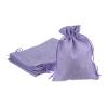 HARFINGTON 5pcs Small Burlap Bags with Drawstring, 5" x 7" Gift Bag Jewelry Pouches for Wedding Party Presents Festival Favors, Purple view 1