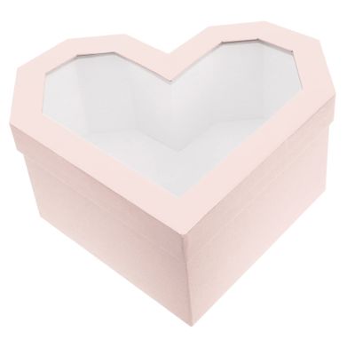 HANABASS Heart Shape Flower Box with Clear Window Valentine Day Wrapping Box for Flowers Necklaces and More Elegant Design for Special Occasions