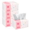 Pack of 4, Small Facial Tissue, Toilet Paper, Bag Cover, Disposable Napkin, Material Wood Pulp Fiber NOT COTTON, White Facial Paper Tissues, 5-Ply, 400 Sheets per Pack view 1