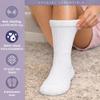 Diamond Star Diabetic Socks, Non-Binding Circulatory Cushion Cotton Crew & Anke Diabetic Socks for Women (US, Numeric, 9, 11, Regular, Regular, 6 Pairs White) view 4