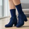 Diamond Star Diabetic Socks, Non-Binding Circulatory Cushion Cotton Crew & Anke Diabetic Socks for Women (US, Numeric, 9, 11, Regular, Regular, Crew-Navy) view 2