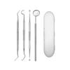 OLIXUZYH 4PCS Dental Tools Kit Stainless Dental Picks Teeth Cleaning Floss Picks for Dentist, Personal, Pets Oral Care with Oral Mirror Tooth Tartar Plaque Scraper Dental Probe with Case view 1