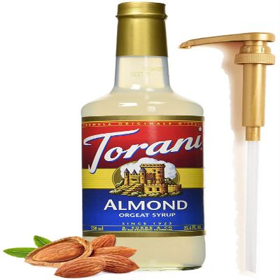 Almond Orgeat Syrup for Coffee 25.4 Ounces Coffee Flavoring for Drinks with Jimoco Pump