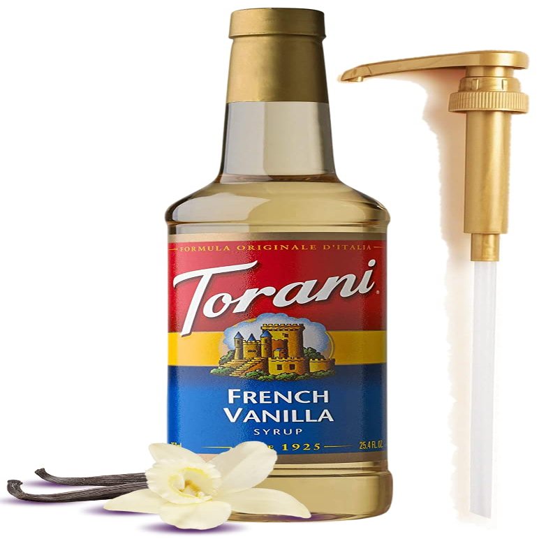 French Vanilla Syrup Flavoring for Coffee 25.4 Ounces Coffee Flavor Syrup with Jimoco Pump Compatible With Torani