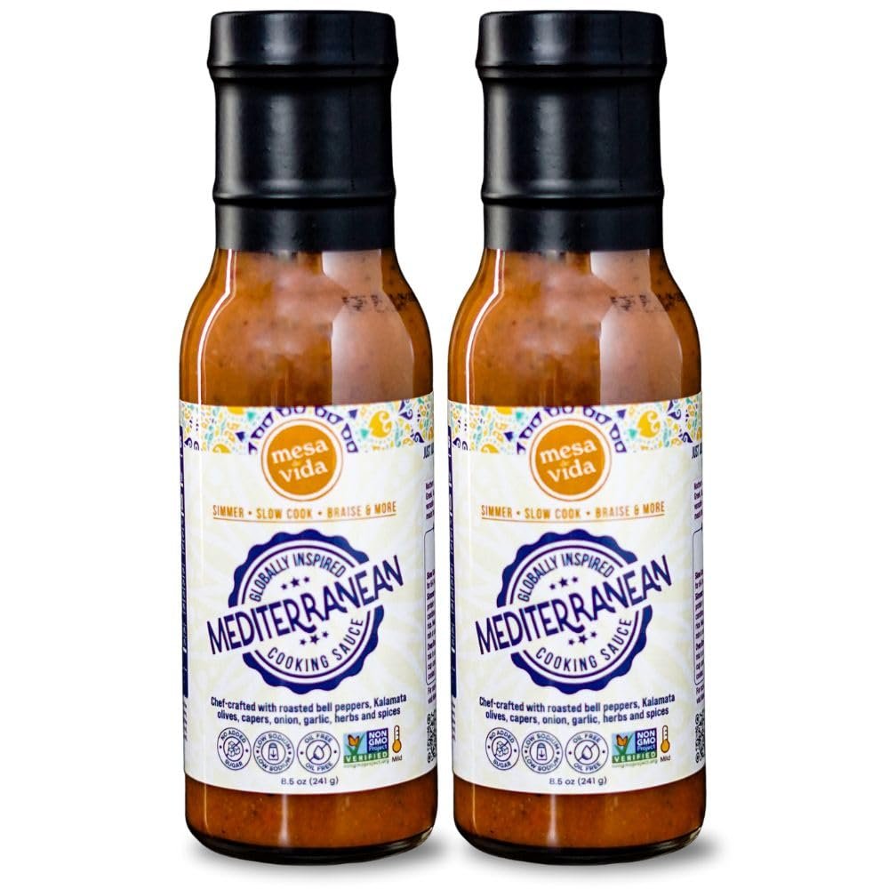 Globally Inspired Starter Sauce | Cooking Sauce | Plant-Based Oil Free Healthy Pantry Staples (Mediterranean Flavor Starter Sauce, 2 pack)