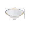 10 pcs 12 oz White Plastic Bowls with Gold and Blue Trim - Disposable Wedding Party Home Tableware Supplies view 2