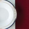 10 pcs 12 oz White Plastic Bowls with Gold and Blue Trim - Disposable Wedding Party Home Tableware Supplies view 3