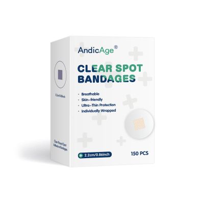 Adhesive Spot Bandage 150pcs Flexible Fabric Adhesive Bandages Round PE Bandage for Wound Care and Hides Skin Spots (0.98 inch)