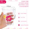 meekoo 100 Pack 12 oz Clear Disposable Luau Cups Hawaiian Flamingo Disposable Plastic Pineapple Tropical Cups for Party Luau and Tiki Party Supplies Birthday Bachelorette Drinkware Decorations view 2