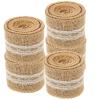 VICASKY 5rolls Lace Jute Ribbons for Crafts Present Wrapping and Floral Decoration for Weddings Parties and Boxes view 1