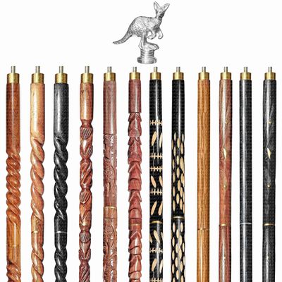 A.A.Nauticals Wooden Walking Stick Cane for Men & Women-Kangaroo Handle, Vintage Handmade Personalized & Collapsible (12 Walking Sticks Design, Silver Polished Aluminum Head/Handle)-AANWS53-WS2