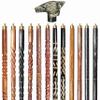 A.A.Nauticals Wooden Walking Stick Cane for Men & Women-Wolf Handle, Vintage Handmade Personalized & Collapsible (12 Walking Sticks Design, Black Antique Aluminum Head/Handle)-AANWS67-WS9 view 1