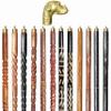 A.A.Nauticals Wooden Walking Stick Cane for Men & Women-Dog Handle, Vintage Handmade Personalized & Collapsible (12 Walking Sticks Design, Golden Polished Aluminum Head/Handle)-AANWS55-WS4 view 1