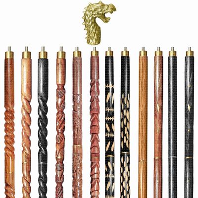 A.A.Nauticals Wooden Walking Stick Cane for Men & Women-Dragon Handle, Vintage Handmade Personalized & Collapsible (12 Walking Sticks Design, Golden Polished Aluminum Head/Handle)-AANWS66-WS12