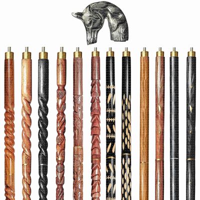 A.A.Nauticals Wooden Walking Stick Cane for Men & Women-Horse Handle, Vintage Handmade Personalized & Collapsible (12 Walking Sticks Design, Black Antique Brass Head/Handle)-AANWS37-WS10