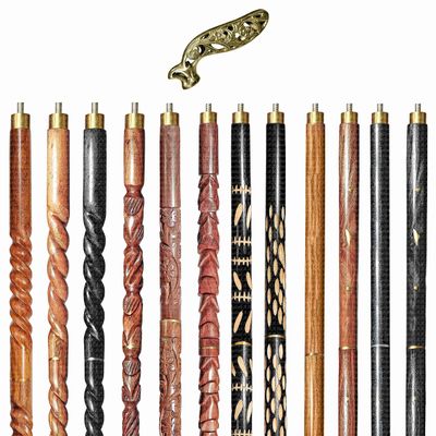 A.A.Nauticals Wooden Walking Stick Cane for Men & Women, Vintage Handmade Personalized & Collapsible (12 Walking Sticks Design, Golden Polished Aluminum Head/Handle)-AANWS70-WS5