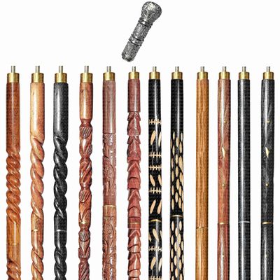 A.A.Nauticals Wooden Walking Stick Cane for Men & Women, Vintage Handmade Personalized & Collapsible, Gift for Men(12 Walking Sticks Design, Black Antique Brass Head/Handle)-AANWS33-WS4