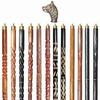 A.A.Nauticals Wooden Walking Stick Cane for Men & Women-Wolf Handle, Vintage Handmade Personalized & Collapsible, Gift for Men (12 Walking Sticks Design, Brown Antique Brass Head/Handle)-AANWS43-WS7 view 1