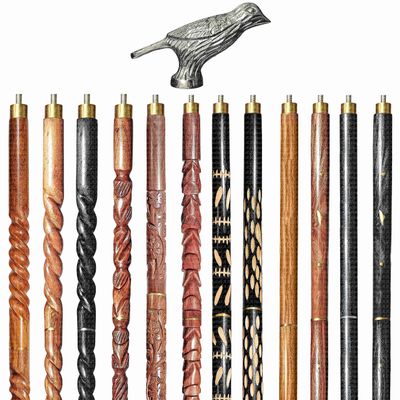 A.A.Nauticals Wooden Walking Stick Cane for Men & Women-Sparrow Handle, Vintage Handmade Personalized & Collapsible (12 Walking Sticks Design, Black Antique Aluminum Head/Handle)-AANWS58-WS10