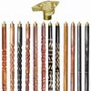 A.A.Nauticals Wooden Walking Stick Cane for Men & Women-Wolf Handle, Vintage Handmade Personalized & Collapsible (12 Walking Sticks Design, Golden Polished Aluminum Head/Handle)-AANWS67-WS3 view 1