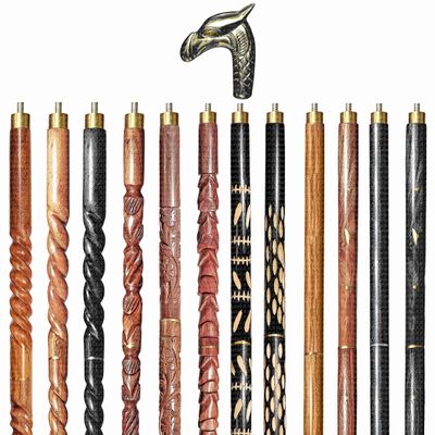 A.A.Nauticals Wooden Walking Stick Cane for Men & Women-Dragon Handle Vintage Handmade Personalized & Collapsible (12 Walking Sticks Design, Black Antique Aluminum Head/Handle)-AANWS73-WS9
