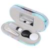Healifty 2 in 1 Double Sided Eyeglass Case ContactLens Storage Box ContactLens Case and Glasses Case with Built-in Mirror Tweezer and Solution Bottle for Home & Travel view 1