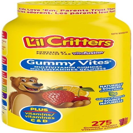 Church & Dwight Lil Critters Gummy Vites, Naturally Sourced Multivitamin Gummies Plus Vitamins C & D - 275 Gummy Vitamins