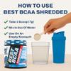 BPI Sports Best BCAA Shredded - Caffeine Free Thermogenic Recovery Drink, Lean Muscle Building BCAA Powder for Women and Men, Preworkout BCAAs Amino Acids Drink- Blue Raz - 25 Servings view 3