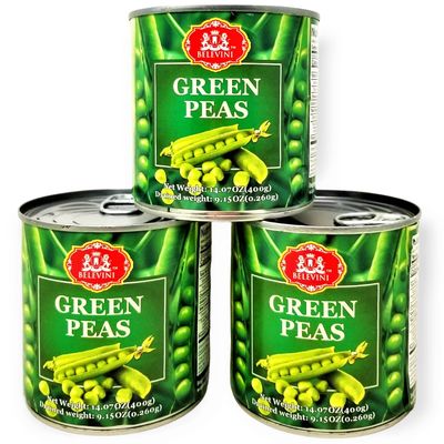 Belevini Green Peas, Made from Fresh Vegetable, No Preservatives Added, Kosher, 14.07oz/400 grams, Pack of 3