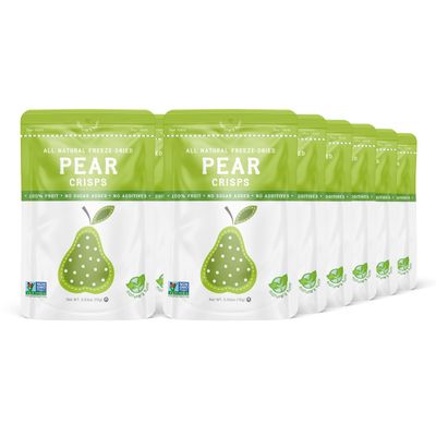 Natures Turn Freeze-Dried Pear Crisps Healthy, Gluten-Free, Crispy & Delicious, Plant-Based Snack, Ideal for Cereal, Smoothies, School Lunches, & On-the-Go, Bags of 12 (0.53 oz Each)