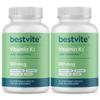 BESTVITE Vitamin K2 100 mcg as MK-7 (240 Vegetarian Capsules)(120x2) - No Stearates - Vegan - Non GMO - Gluten Free view 1