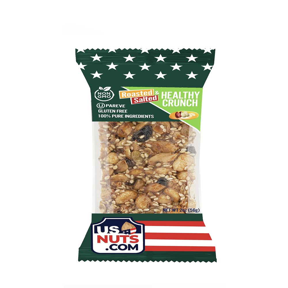 USNUTS Roasted and Salted Honey Crunch Bar (Healthy Mix, 36 Bars/box)