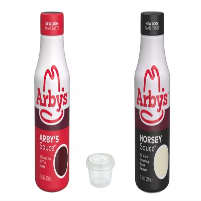 Arby's Sauce Two Pack Bundle Set, Includes One 12 fl oz Original | One 12 fl oz Horsey | Five 2 oz To Go Sauce Containers