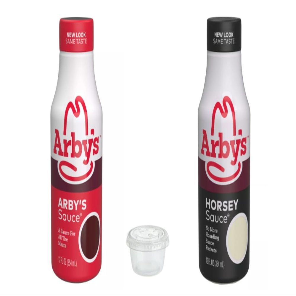 Arby's Sauce Two Pack Bundle Set, Includes One 12 fl oz Original | One 12 fl oz Horsey | Five 2 oz To Go Sauce Containers
