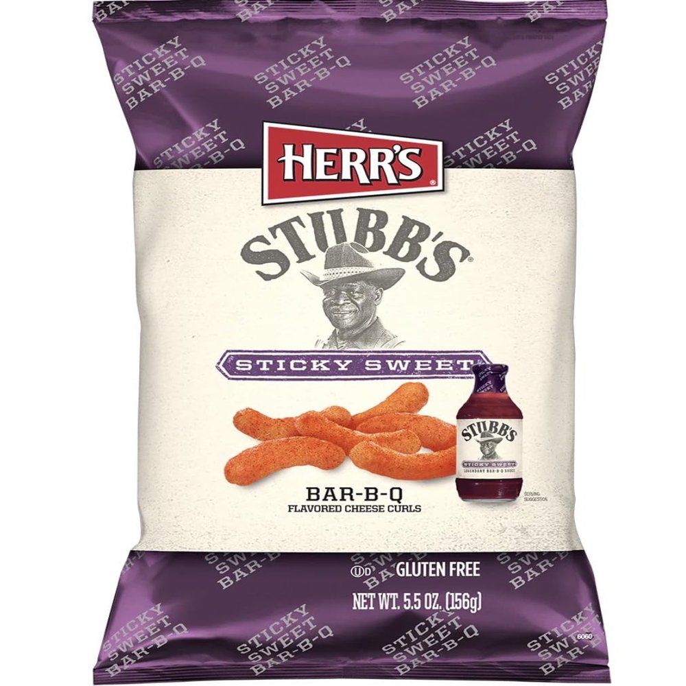 Herr's Sticky Sweet BBQ Flavored Cheese Curls 5.5 Oz, Value Pack of 2