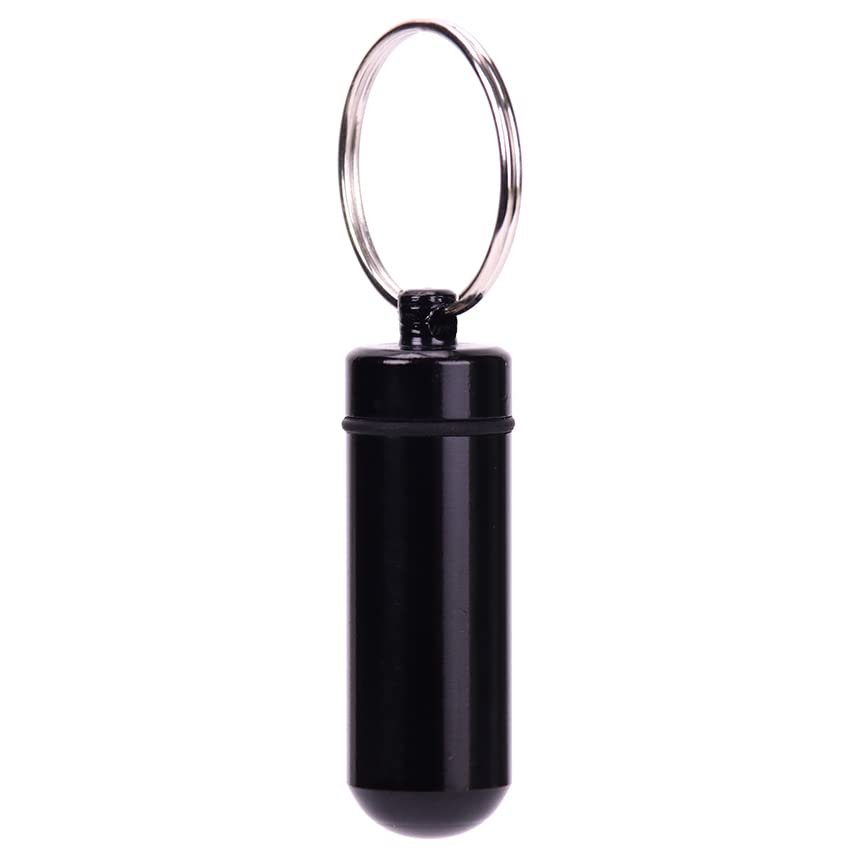 Aluminum Keychain Medication Pill Box Waterproof Portable Mini Travel Pill Boxes Medicine Vitamin Holder Container Dispenser