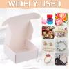 Yinkin 200 Pcs Small Kraft Paper Gift Boxes in Bulk 2.16'' x 2.16'' x 0.98'' Ornaments Mini Cardboard Boxes with Lid for Favor Earring Jewelry Bracelet(White Color) view 3