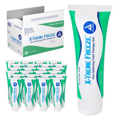 Dynarex X-Treme Freeze Cold Therapy Gel, Apply Directly to Skin, Green, 4 oz. Tube, 1 Case of 24 X-Treme Freeze Cold Therapy Gel 4-oz. Tubes