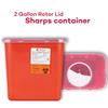 Dealmed Sharps Container, 2 Gallon Rotor Opening, Red (Pack of 1) view 2