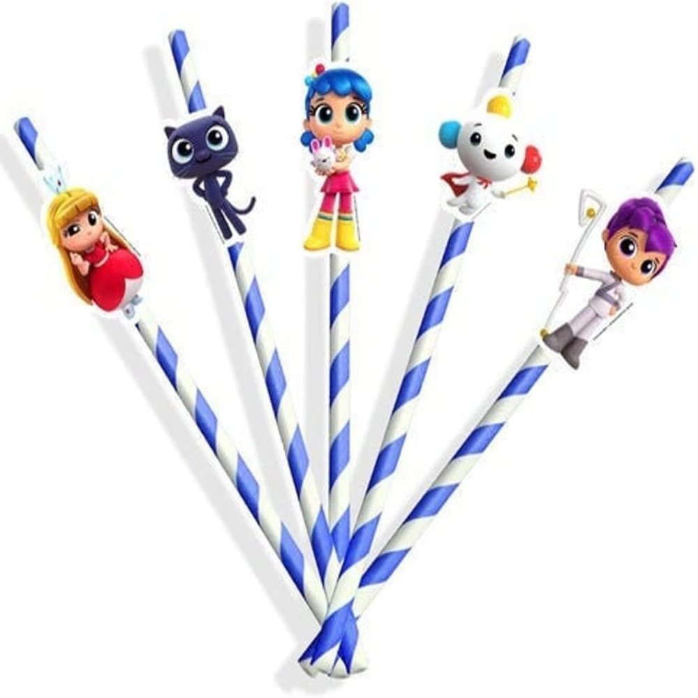10 PCS Paper Straws True Rainbow Kingdom For Birthday Party Decorations.