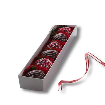 12-Pack 12" x 2 1/4" x 2" Bakery Box with Clear Sleeve, Box for Strawberries and Treats, Box for Macarons, Valentines Day, Mother's Day Treat Box (White w/Clear Sleeve Included)