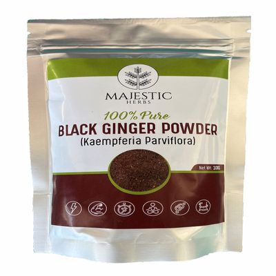 Black Ginger Powder (Kaempferia parviflora) by Majestic Herbs | 100g (3.5oz) |All Natural - No Additives - Non-GMO | Perfect for Teas, Coffee, Smoothies, and Baking