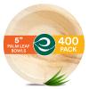 ECO SOUL Palm Leaf Bowl 400 pc, Small 5" (8 Oz) | Round Like Bamboo Bowls, Compostable, Biodegradable, Disposable Palm Leaf Bowls Eco-friendly | Sturdy, Microwave & Oven Safe view 1