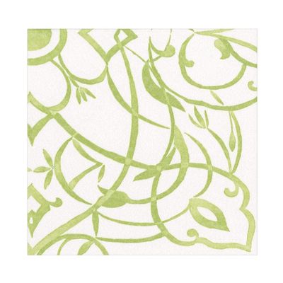 Caspari Algarve Paper Linen Luncheon Napkins in Moss - 15 Per Package