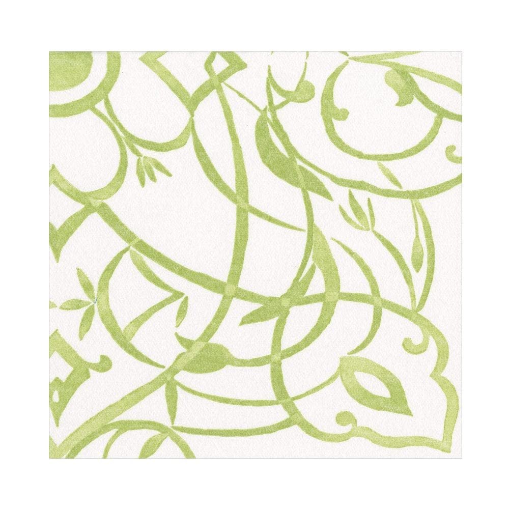 Caspari Algarve Paper Linen Luncheon Napkins in Moss - 15 Per Package