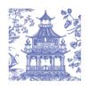 Caspari Chinoiserie Toile Pagoda Luncheon Napkins in Blue- 20 Per Package view 1