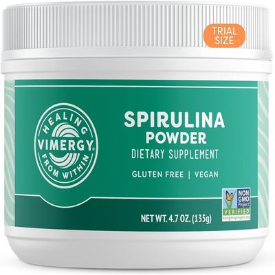 Vimergy Spirulina Powder Concentrated Plant Protein Supports Immune Health & Cardiovascular Function Vegan, Kosher, Gluten-Free 135g